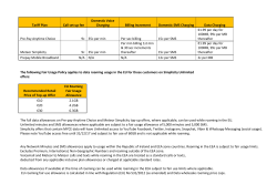 Tariff Plan Call set up fee Domestic Voice Charging Billing