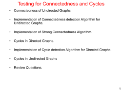 22 Graph Connectedness and Cycle detection