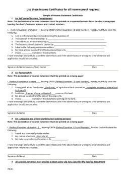 Use these Income Certificates for all Income proof required