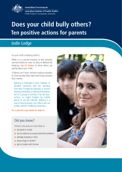 Does your child bully others? Ten positive actions for parents