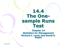 The One-sample Runs Test