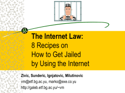 The Internet Law: 10 Recipes How to Get Jailed By Using the Internet