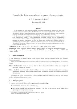 Banach-like distances and metric spaces of compact sets.