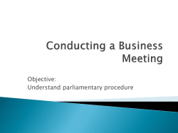 Conducting a Business Meeting