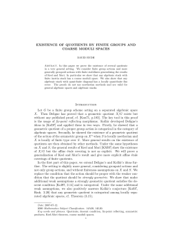 EXISTENCE OF QUOTIENTS BY FINITE GROUPS AND COARSE