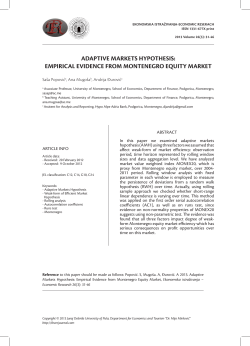 adaptive markets hypothesis: empirical evidence from montenegro
