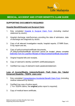 medical, accident and other benefits claim guide