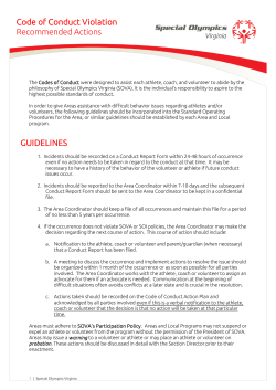 Code of Conduct Violation Recommended Actions