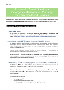Emergency Management Planning FAQs
