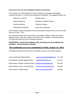 Non-Budgeted Position Worksheet - The University of Texas at Dallas
