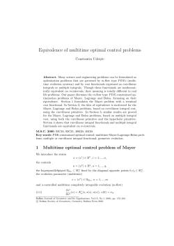 Equivalence of multitime optimal control problems