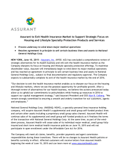 Assurant to Exit Health Insurance Market to Support Strategic Focus