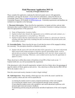 Field Placement Application - University of Oregon School of Law