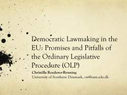 Democratic Lawmaking in the EU