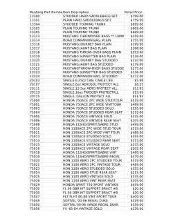 Mustang Part NumberItem Description Retail Price