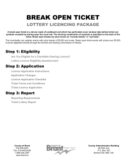 Break Open Ticket Lottery Licencing Package