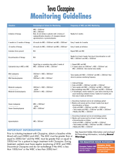 Monitoring Guidelines - Clozapine REMS Program
