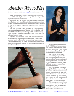 Another Way to Play - American Recorder Society