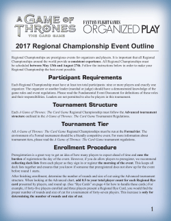 2017 Regional Championship Event Outline