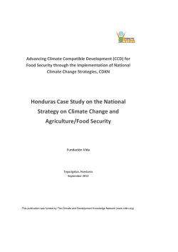 Honduras Case Study on the national Strategy on Climate Change