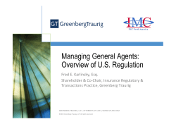 Managing General Agents: Overview of U.S. Regulation