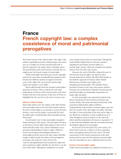 France French copyright law: a complex coexistence of moral and
