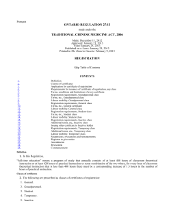 TRADITIONAL CHINESE MEDICINE ACT, 2006 - O