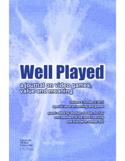 Well Played - ETC Press - Carnegie Mellon University