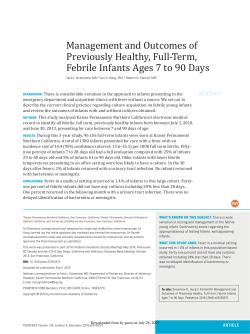 Management and Outcomes of Previously Healthy, Full