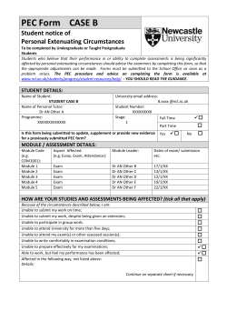 PEC Form CASE B Student notice of Personal Extenuating