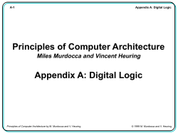 Principles of Computer Architecture Appendix A: Digital Logic