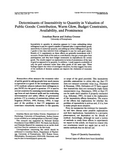 Determinants of Insensitivity to Quantity in Valuation of Public Goods