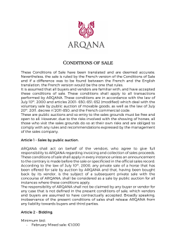 Conditions of sale