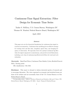 Continuous-Time Signal Extraction: Filter Design for Economic Time