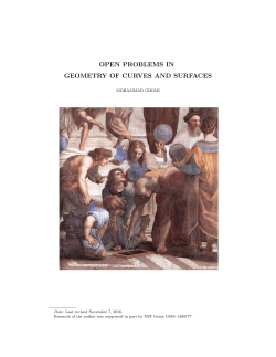 OPEN PROBLEMS IN GEOMETRY OF CURVES AND SURFACES