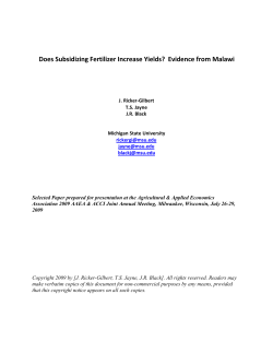 Does Subsidizing Fertilizer Increase Yields