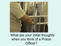 Paper 4: Therapeutic Alliance: Wearing Two Hats as a Prison Officer