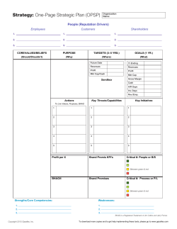 Strategy: One-Page Strategic Plan (OPSP) - spark-sme