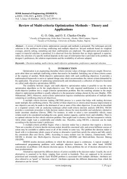 Review of Multi-criteria Optimization Methods &ndash; Theory - IOSR-JEN