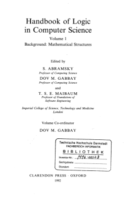 Handbook of Logic in Computer Science