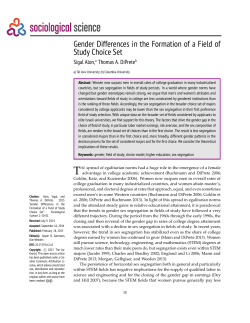 Gender Differences in the Formation of a Field of Study Choice Set