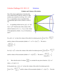 Calculus Challenge 10 Vol of Rev Solution