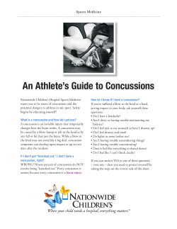 An Athlete`s Guide to Concussions