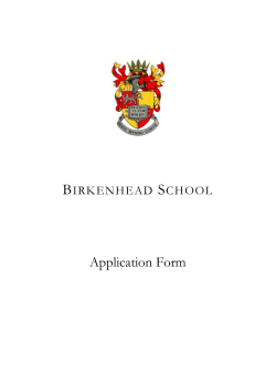 Application Form - Birkenhead School