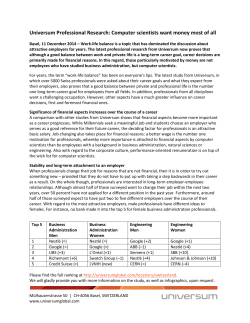 Universum Professional Research: Computer scientists want money