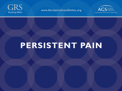 GRS8PersistentPain - Geriatrics Care Online