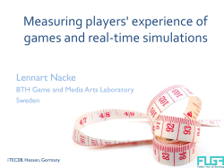 Measuring players` experience of games and real-time