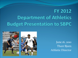 FY 2012 URI Athletics Budget Presentation