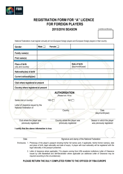 Foreign Player Form