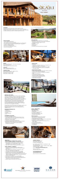 LOCATION Situated on the Plumari Africa Game Reserve in the